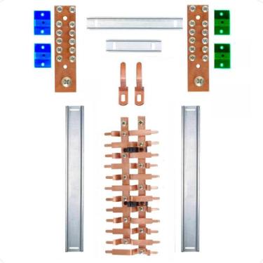 Imagem de Kit Barramento Bifásico Padrão Cemar 100A para 24 Circuitos - Zathura
