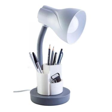 Imagem de Luminária De Mesa Spiralle Cinza Porta Lápis E27 Bivolt