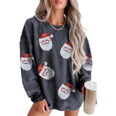 Imagem de Moletom Urchics de tamanho grande com lantejoulas de gola redonda para