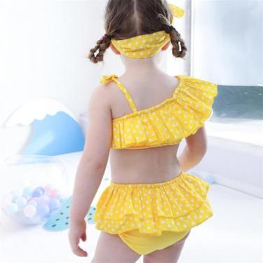 Imagem de Bebê menina ruffle biquíni biquíni definir um ombro b - HUOGUO