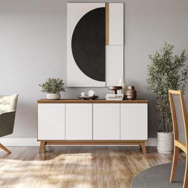 Imagem de Aparador Kappesberg 4 Portas Canela/Branco 156cm