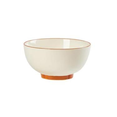 Imagem de Conjunto de pratos de cerâmica cor sob o esmalte tigela de sopa de macarrão simples para casa - tigela de macarrão de 15 cm