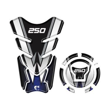 Imagem de Kit Protetor Tanque Adesivo Moto Honda Acima 2018 Cb Twister 250 Azul 