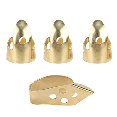 Imagem de Domary Dedo de Metal Picaretas Guitarra Polegar Indicador Dedo Instrumento Musical Acessórios para Guitarristas (Ouro)