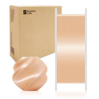 Imagem de Bamboo Original PLA Silk+ Filamento Brilhante, Textura de Seda Brilhante, Forte Interlayer para Bambu Lab A1/A1 MINI/X1/X1C/P1P/P1S/AMS. Alta Velocidade de 1,75 mm e Impressão Fácil com RFID 1KG