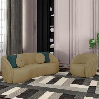 Imagem de Jogo Sofa 288 Cm 4 Lug E Poltrona 1 Lug Passion Tce 1025 Linho Moll Tc