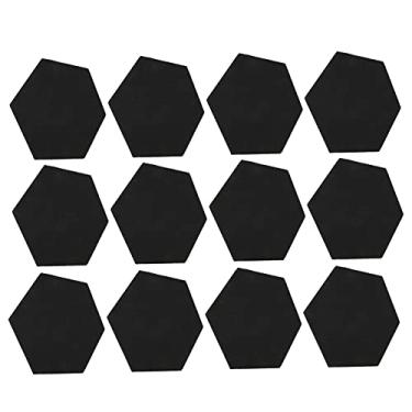 Imagem de Acouto Painéis Hexagonais de Absorção de Som de 12 Unidades - Conjunto de Espuma de Isolamento Acústico para Casa, Amortecimento e Redução de Ruído, Fibra de Poliéster, Painéis de Parede (Preto)