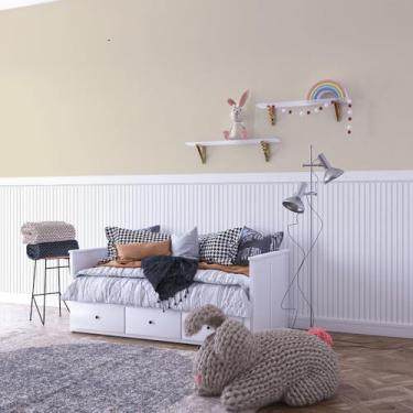 Imagem de Papel Meia Parede Ripado Decorativo – Revestimento Adesivo Estilo Madeira Ripada (Branco)