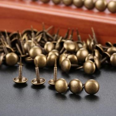 Imagem de 100 pçs/conjunto de pregos de estofamento bronze antigo joias caixa de madeira sofá tack stud pushpin doornail móveis decoração de casa 8 mm x 15 mm ferragens