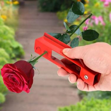 Imagem de Tesoura de poda para remoção de espinhos de rosa, ferramentas manuais de jardinagem para galhos, design ergonômico, não danifica, leve, versátil para várias tarefas (vermelho)