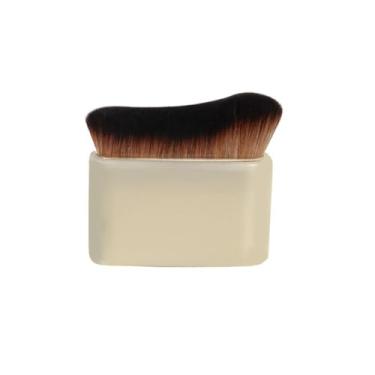 Imagem de Pincel Kabuki de topo plano para líquidos, cremes e bases - Ferramenta profissional de mistura de maquiagem para resultados sem riscos