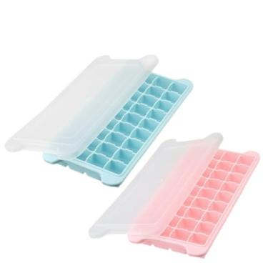 Imagem de Forma de Gelo - Empilhável e Compacta para Melhor Organização(Kit 2, Azul + Rosa)