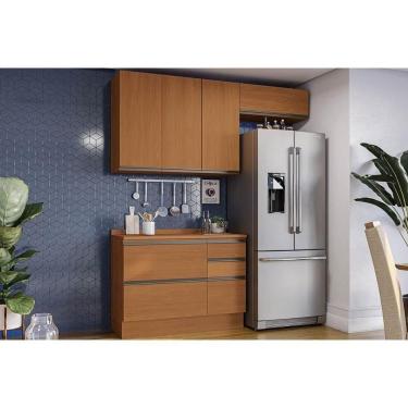 Imagem de Kit Cozinha Modulada 4 Peças Maxxi (2aéreos+1balcão+1complemento) C4p165 Canela - Kappe...