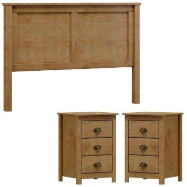 Imagem de Cabeceira Queen E 02 Mesas Cabeceira 3 Gv Madeira Maciça Freijo Milani