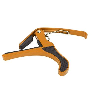 Imagem de RiToEasysports Estojo de Armazenamento de Seta Capo de Guitarra de Liga para Banjo Bandolim Elétrico Com Palhetas de Guitarra, Material de Textura Dura, para Guitarrista, Ampla Aplicabilidade (Ouro)