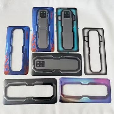 Imagem de SHOWGOOD Capa traseira de bateria para ZTE Nubia Red Magic 7 Pro NX709J Capa traseira de telefone com tampa da porta da caixa da lente de vidro da câmera (transparente)