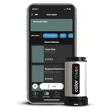 Imagem de COLOR MUSE Colorímetro, ferramenta de correspondência de cores de tinta, leitor de cores portátil, sensor de cor, identifica os valores de tinta e cores digitais mais próximos, scanner de cores para