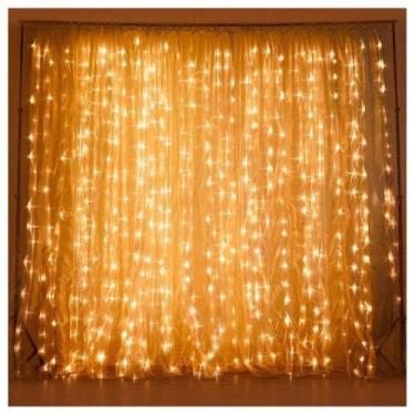 Imagem de Cascata De Natal 320 Led Luz Amarela 8 Funções 3x2m 220v - Gici Christ