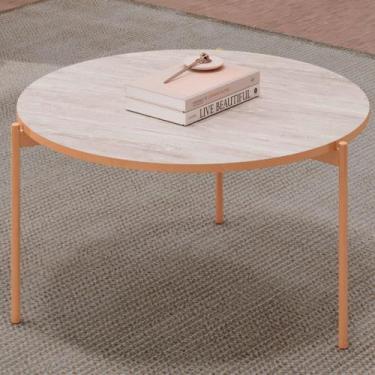 Imagem de Mesa De Centro Decorativa Sala de Estar Industrial Ellie D05 Quartzo -