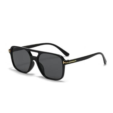 Imagem de Óculos de Sol Feminino Masculino Vintage Quadrado Lentes Coloridas Hastes em Metal Proteção UVA400(3)