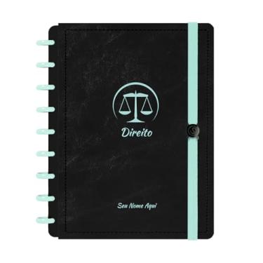 Imagem de Caderno De Disco Iscool Inteligente Personalizado 80 Folhas Profissões Preto Verde Oceano Direito Médio M