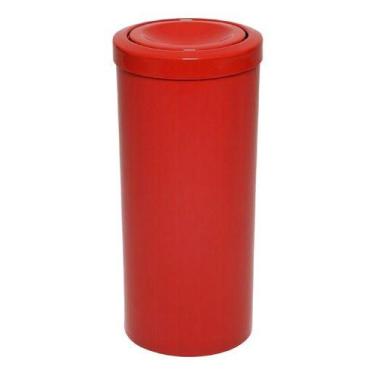 Imagem de Lixeira Plástica 50 Litros Com Tampa Meia Esfera Cor Vermelho - Higipa