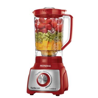 Imagem de Liquidificador Mondial Turbo 3L 12 Vel 1100W C- Filtro L-1100 - 5878-01 Vermelho 110V