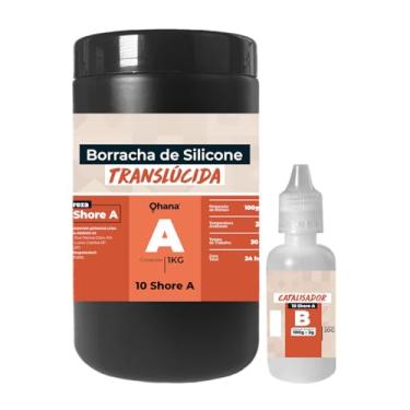 Imagem de Borracha de Silicone Translúcida Shore 10A, 1KG, Super Macia e Flexível para Moldes Detalhados