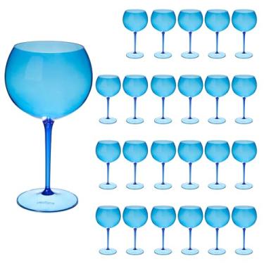 Imagem de Taça De Gin Curves 600ml Kit 24un Acrílico Alto Padrão (AZUL SAFIRA)