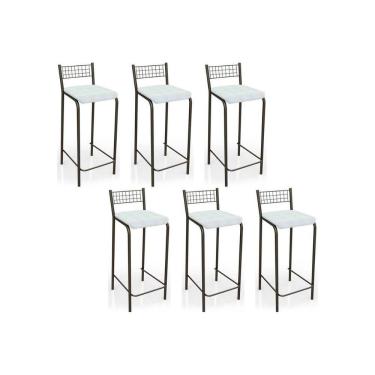 Imagem de Banqueta Gênova B705 Kit 6 Un Bronze/branco 106 - Kappesberg