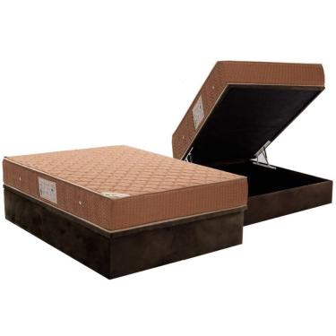Imagem de Cama Box Baú Casal: Colchão Molas Bonnel Ortobom Multilastic + Base Brown(138X188)