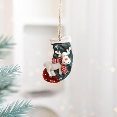Imagem de Decorações de Natal Resina Pequena Casa Micro Paisagem Resina Casa Pequenos Ornamentos Boneco de Neve Alce Papai Noel