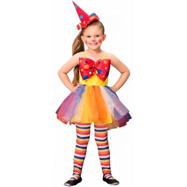 Imagem de Roupa de Palhaço Infantil menina Completa Carnaval e Festa - Fantasias