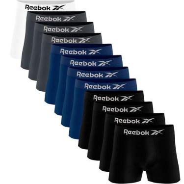 Imagem de Kit 12 Cuecas Boxer Reebok Adulto Microfibra Sem Costura Conforto, Sor