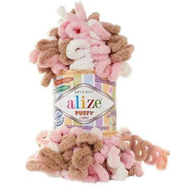 Imagem de Alize Cor Puffy Cobertor para Bebês Lote de Fios de 4skn 400gr 39,3 jardas 100% Micropoliéster Fio macio Tricô Mão (6046)