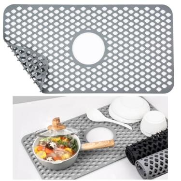 Imagem de Tapete de silicone resistente ao calor, protetor antiderrapante para pias de cozinha, adequado para aço inoxidável e cerâmica