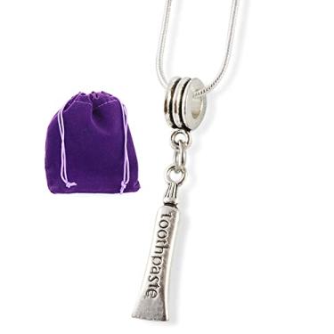 Imagem de Emerald Park Jewelry Colar de corrente de cobra tubo de pasta de dente, Aço inoxidável