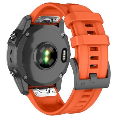 Imagem de Pulseira de relógio de 26 mm compatível com Garmin Fenix 7X/Fenix 6X/Fenix 5X/Fenix 8 de 51 mm/Quatix 8, pulseiras de silicone macio de substituição para Fenix 3/3 HR, Fenix 5X Plus/6X Pro/Descent Mk2