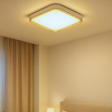 Imagem de Luminaria Plafon Teto Quadrado Moderna Cor Luz Ajustável - Heavy Ilumi