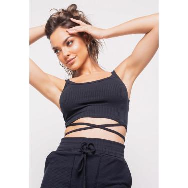 Imagem de Cropped Salvatore Regata Com Tiras Malha Canelada-Feminino