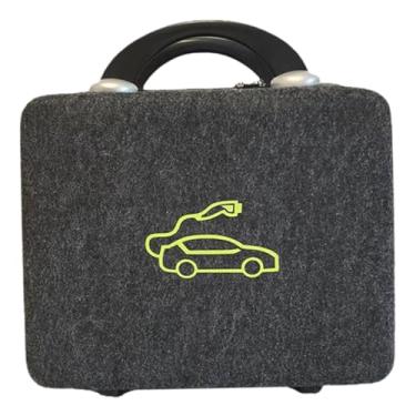 Imagem de QccHieUs Caixa organizadora para carregadores de veículos elétricos, acessórios convenientes, fáceis de usar, práticas e portáteis, com alça e bolsa de, Cinza Escuro