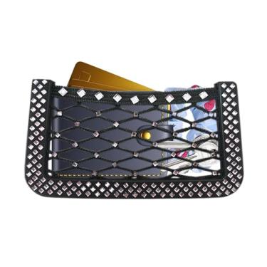 Imagem de Shakven Bolso de rede para carro, rede para assento de carro | Sacola de supermercado decorativa com rede de parede de carro de strass - Rede traseira lateral do assento de carro, organizador de