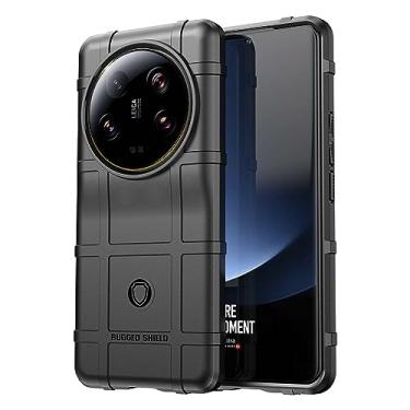 Imagem de IDEWEI Capa para Xiaomi 13 Ultra, fibra de carbono refinada, anti-queda, anti-impressões digitais, proteção integral. A capa do telemóvel é compatível com Xiaomi 13 Ultra