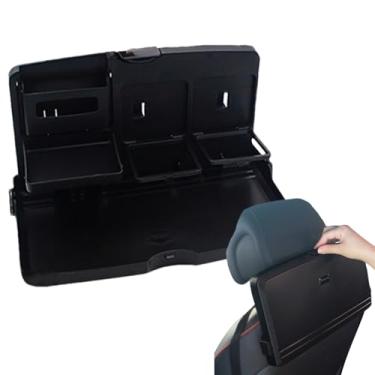 Imagem de Mesa de bandeja de assento de carro | Rack de comida de jantar automático, suporte de comida de bebida interior dobrável para dirigir de longa distância, viagem, acampamento, viagem em família