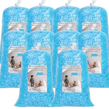 Imagem de Garifon Enchimento de saco de feijão de 23 kg, enchimento de travesseiro, enchimento de pufe, enchimento de espuma viscoelástica desfiada, enchimento de saco de pancada, refil de espuma para pufe