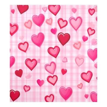 Imagem de Blueangle Corações cor-de-rosa capa de ímã de máquina de lavar louça, decoração frontal da capa da máquina de lavar louça, decalques de armário doméstico, adesivos de eletrodomésticos, adesivo