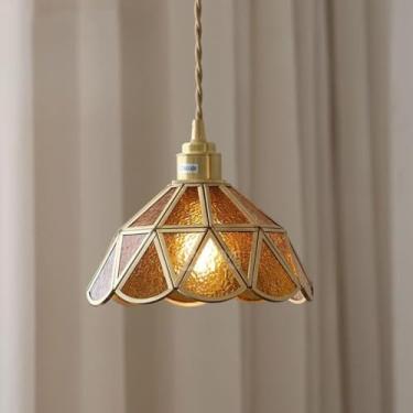 Imagem de Lustre retrô de latão para lofts antigos e iluminação de cabeceira vintage, perfeito para restaurantes em antigos armazéns e pousadas litorâneas (W)