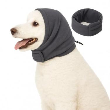 Imagem de Moletom com capuz calmante para cães, protetores de ouvido ajustáveis para proteção contra ruído, cobertura de cabeça para alívio da ansiedade de urdidura da cabeça, hematoma, cuidados e secagem