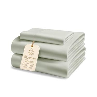 Imagem de LANE LINEN Jogo de lençóis de solteiro 100% algodão mercerizado egípcio - 1000 fios, ecologicamente correto, produzido de forma sustentável, sem fiapos, resistente ao desbotamento, bolso profundo de