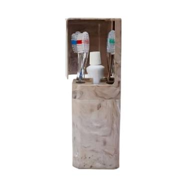 Imagem de Porta Escova De Dente Com Tampa - Com Encaixe Adesivo, ProteçãO Antipoeria(CARRARA)